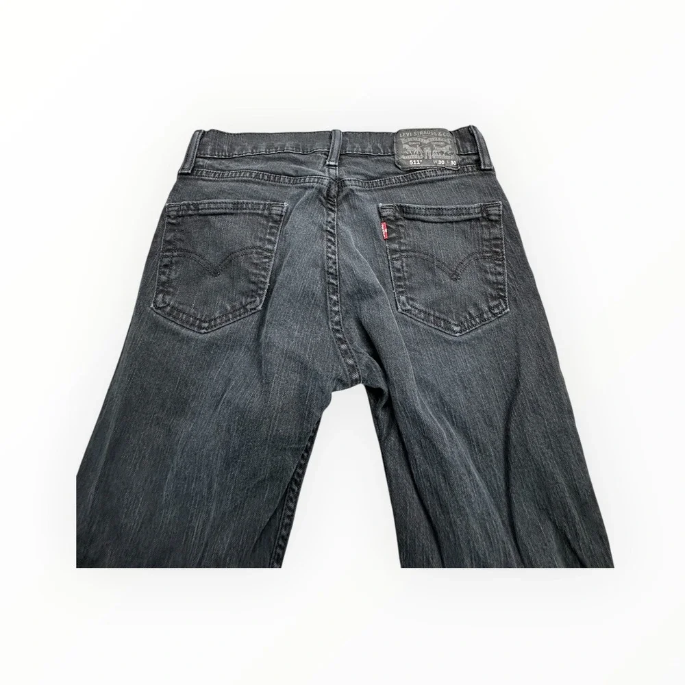 Levis 511 Slim Fit Jeans Mens 30x30 Faded Black Denim Pants‎ 04511-4406